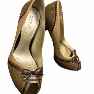 Guess Tan and Brown Heels